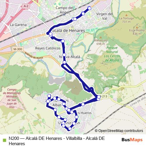 N200 bus Line Map