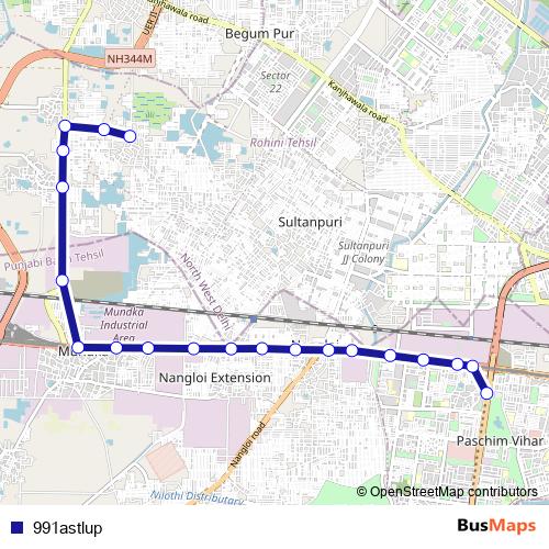 991astlup bus Line Map