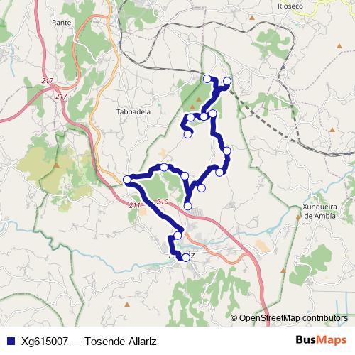 Xg615007 bus Line Map