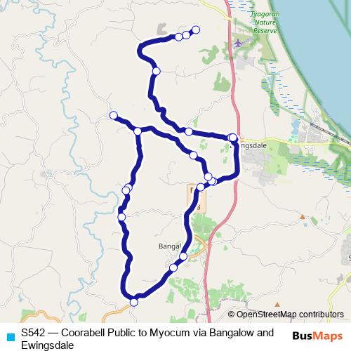 S542 bus Line Map