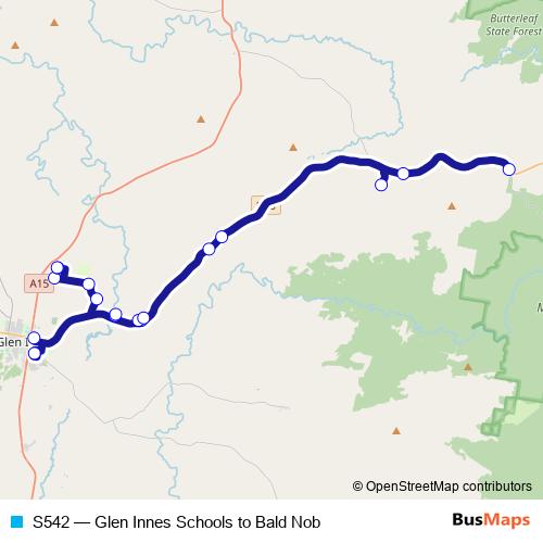 S542 bus Line Map