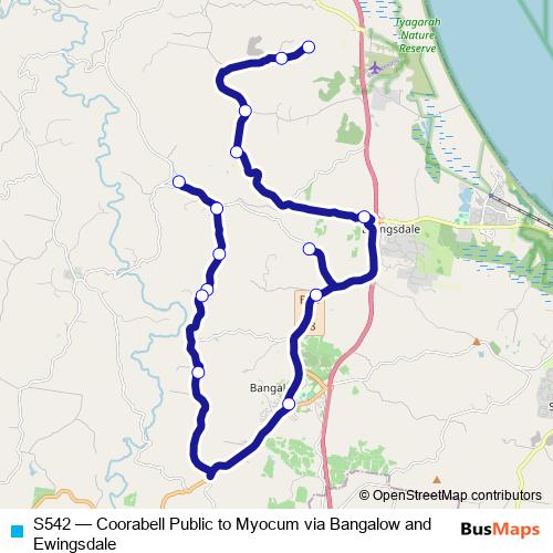 S542 bus Line Map