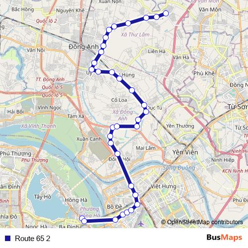 Route 65 2 bus Line Map