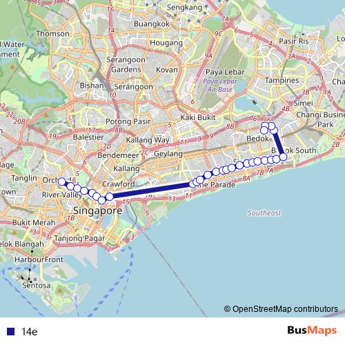 14e bus Line Map