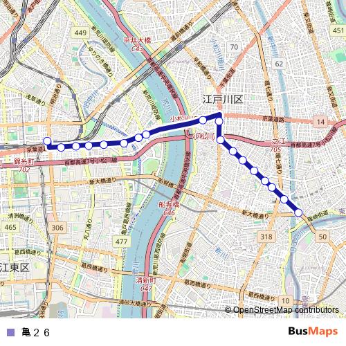 亀２６ bus Line Map