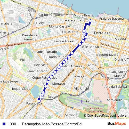 1390 bus Line Map