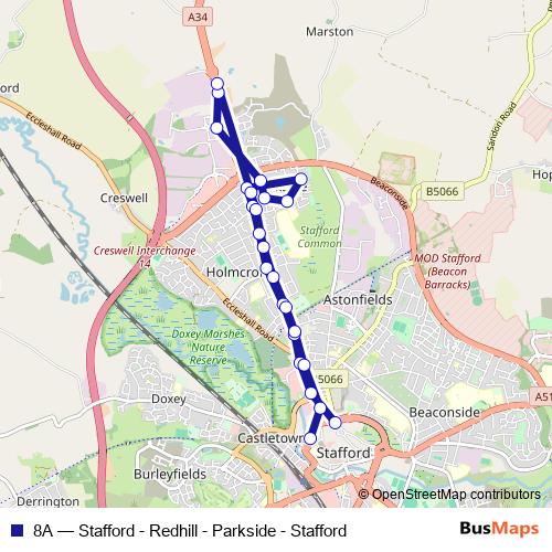 8A bus Line Map