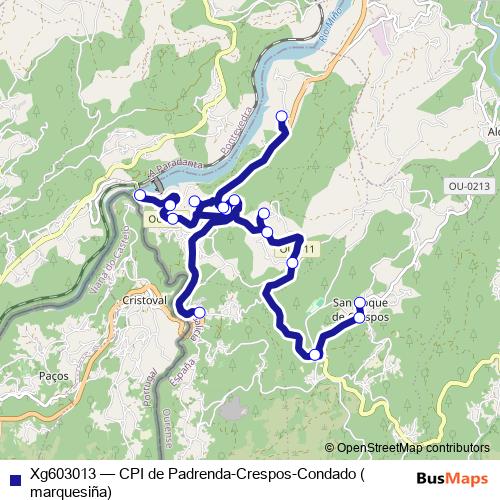 Xg603013 bus Line Map