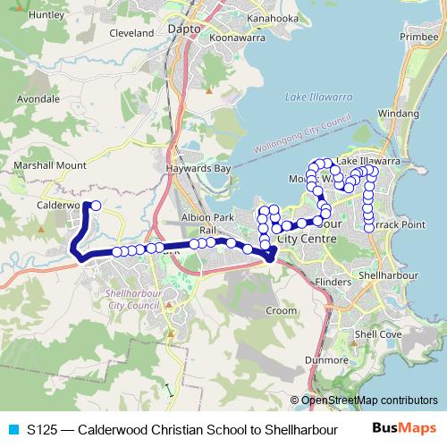 S125 bus Line Map