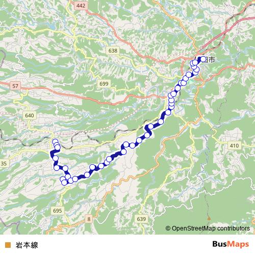 이와모토선 bus Line Map