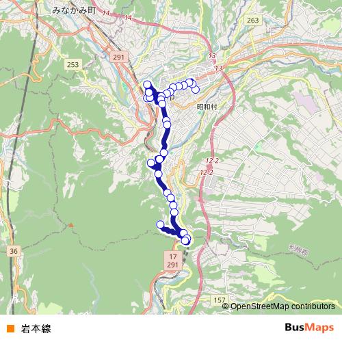 岩本線 bus Line Map