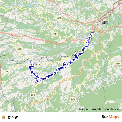 이와모토선 bus Line Map