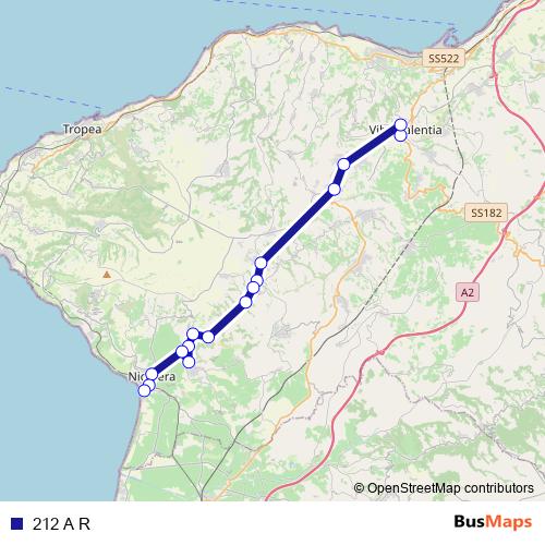 212 A R bus Line Map