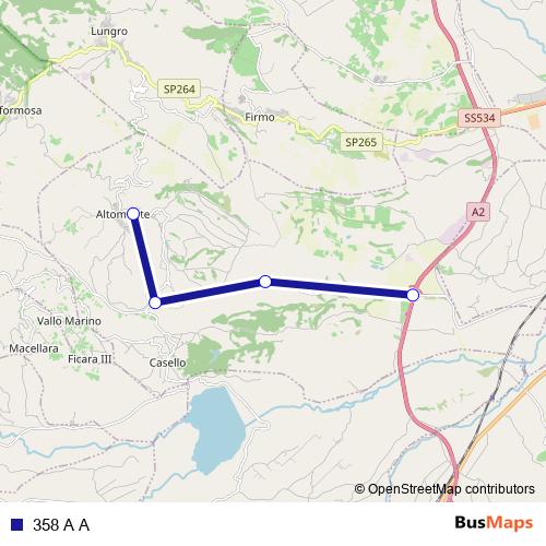 358 A A bus Line Map
