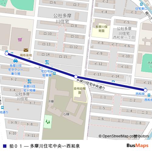 狛０１ bus Line Map
