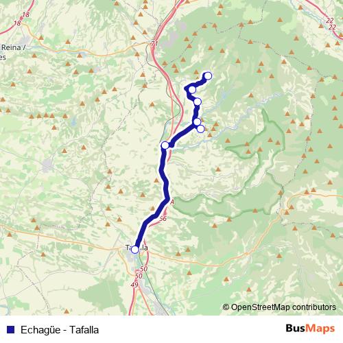 Echagüe - Tafalla bus Line Map