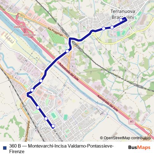 360 B bus Line Map