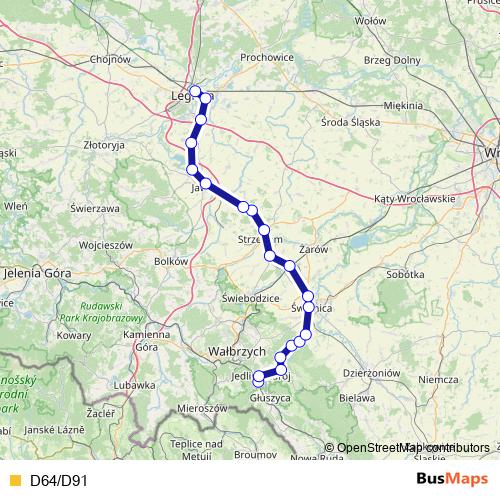 D64/D91 rail Line Map