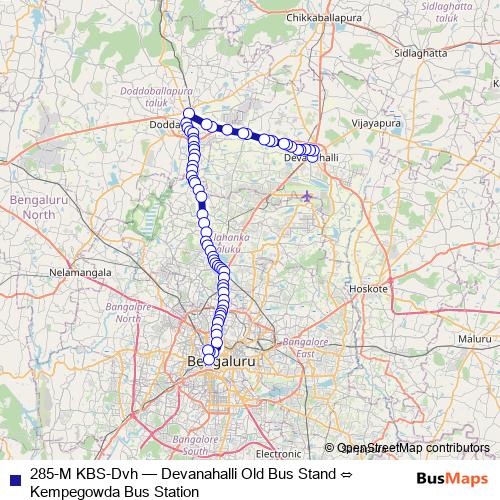 285-M KBS-Dvh bus Line Map