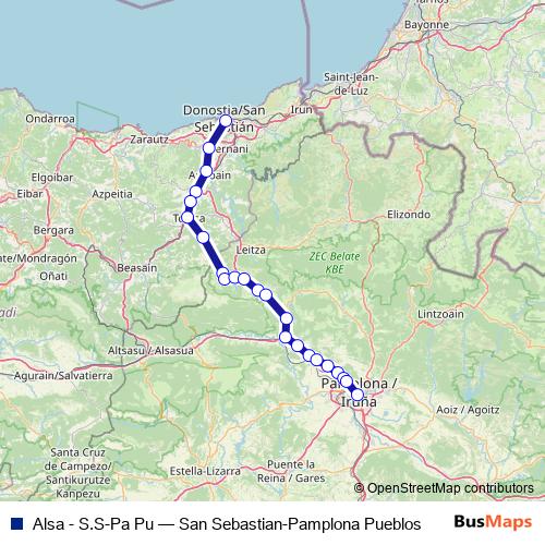 Alsa - S.S-Pa Pu bus Line Map