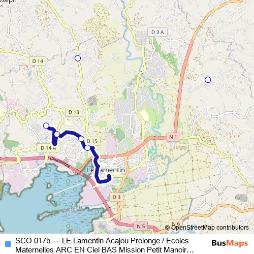 SCO 017b bus Line Map