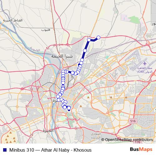 Minibus 310 bus Line Map