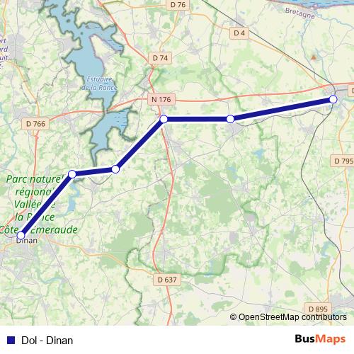 Dol - Dinan rail Line Map