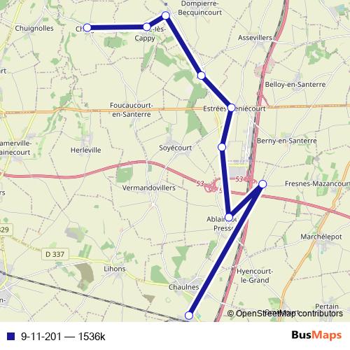 9-11-201 bus Line Map