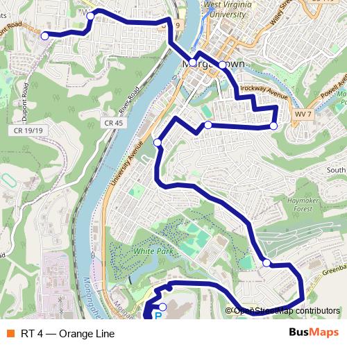 RT 4 bus Line Map