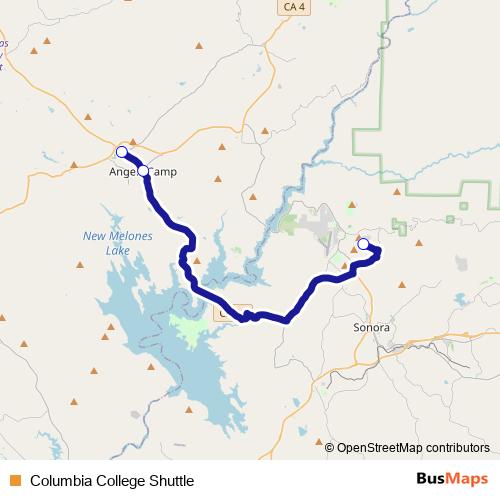 Columbia College Shuttle bus Line Map