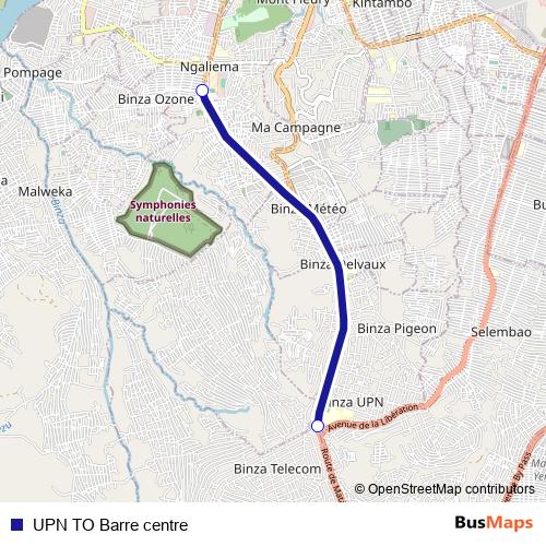 UPN TO Barre centre bus Line Map