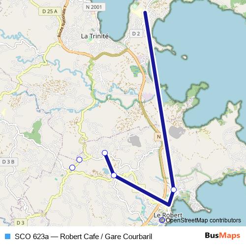 SCO 623a bus Line Map