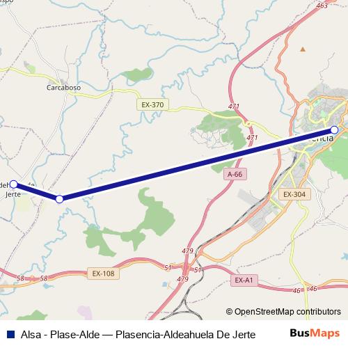 Alsa - Plase-Alde bus Line Map
