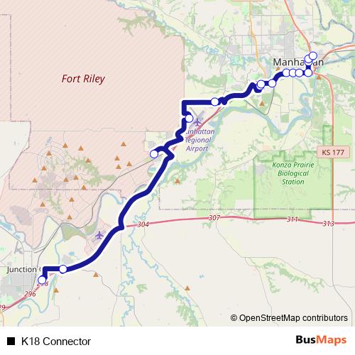 K18 Connector bus Line Map