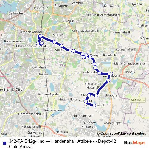 342-TA D42g-Hnd bus Line Map