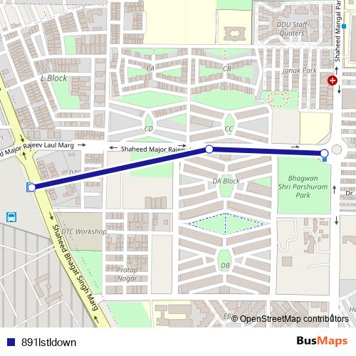 891lstldown bus Line Map