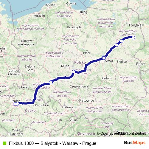 Flixbus 1300 bus Line Map