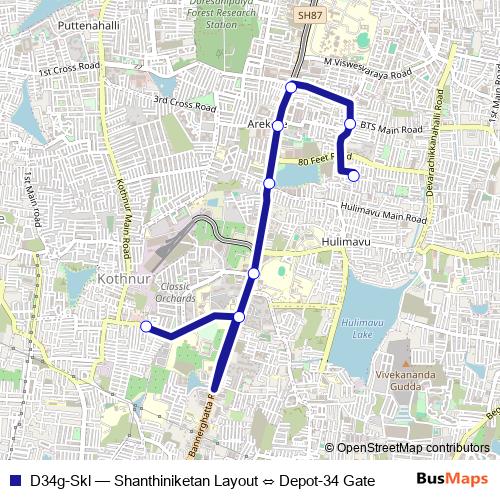 D34g-Skl bus Line Map