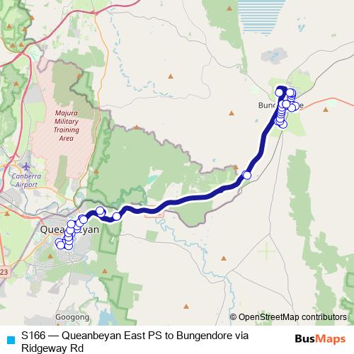 S166 bus Line Map