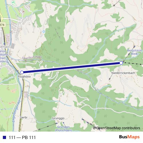 111 cable-car Line Map