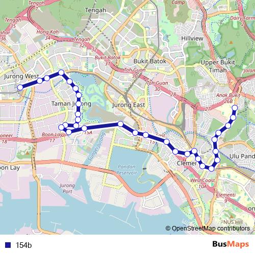 154b bus Line Map