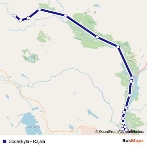 Sodankylä - Rajala bus Line Map