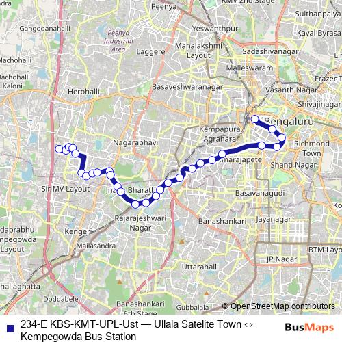 234-E KBS-KMT-UPL-Ust bus Line Map