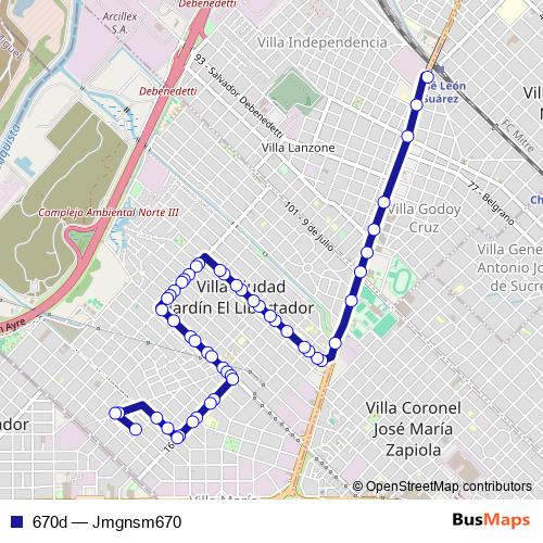 670d bus Line Map