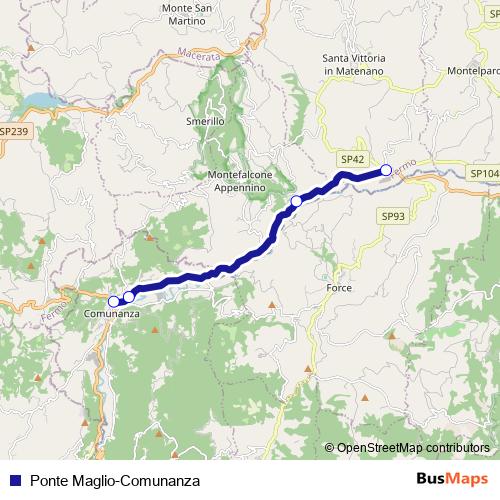 Ponte Maglio-Comunanza bus Line Map