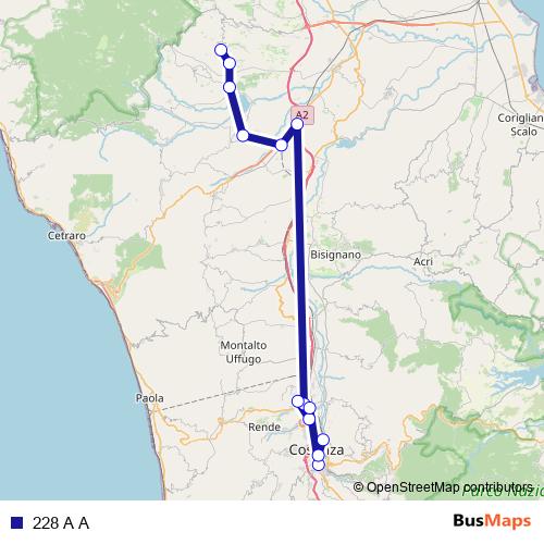 228 A A bus Line Map