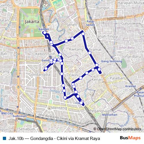 Jak.10b bus Line Map