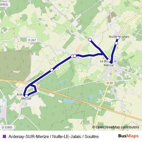 Ardenay-SUR-Merize / Nuille-LE-Jalais / Soulitre bus Line Map