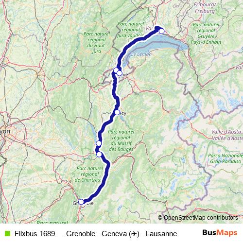 Flixbus 1689 bus Line Map