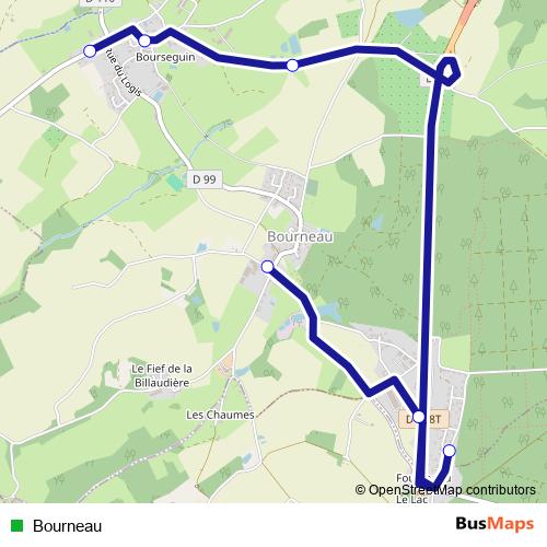 Bourneau bus Line Map